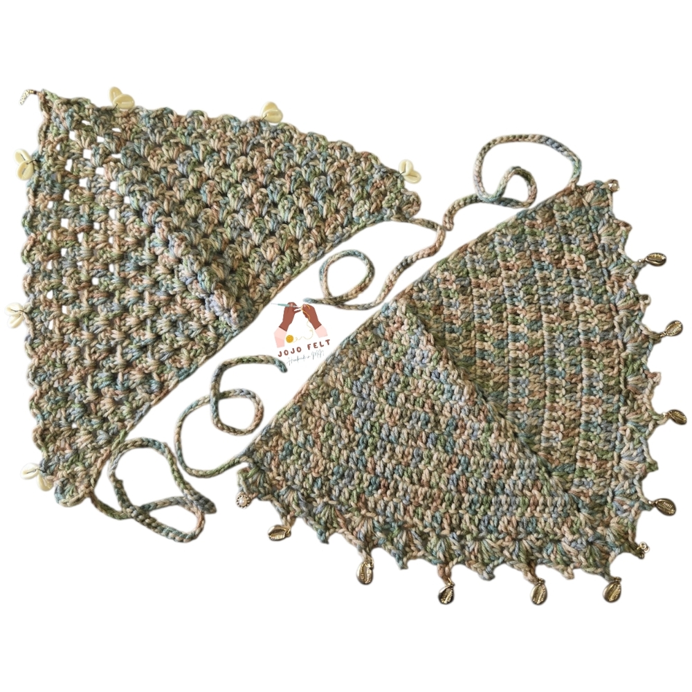 Aspen Print Scallop/Picot/Shell Edge Bandana Bundle, Adult, HandmadeByMe, OFFERS